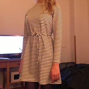 Topshop Striped Long Sleeve Dress